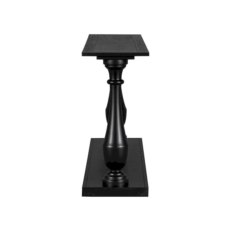 Console de table vintage avec placage de pin et pieds en forme de vase pour salon, bureau, entrée, chambre