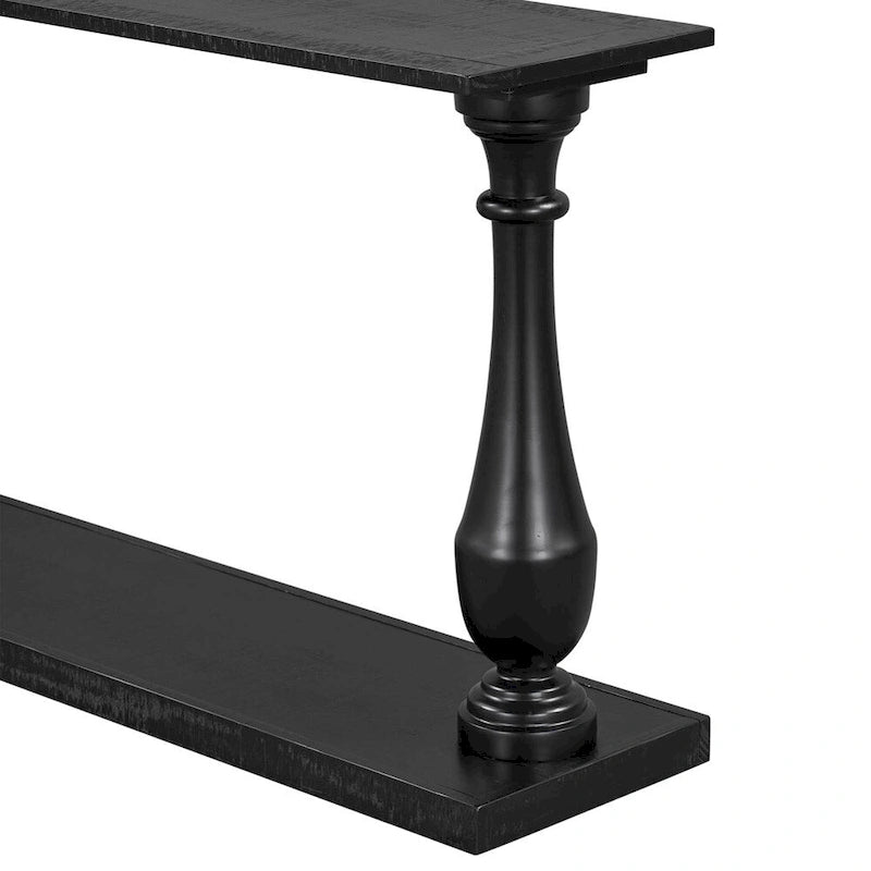 Console de table vintage avec placage de pin et pieds en forme de vase pour salon, bureau, entrée, chambre