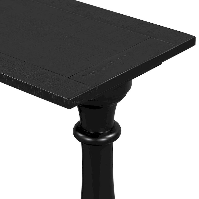 Console de table vintage avec placage de pin et pieds en forme de vase pour salon, bureau, entrée, chambre