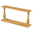 Console de table vintage avec placage de pin et pieds en forme de vase pour salon, bureau, entrée, chambre