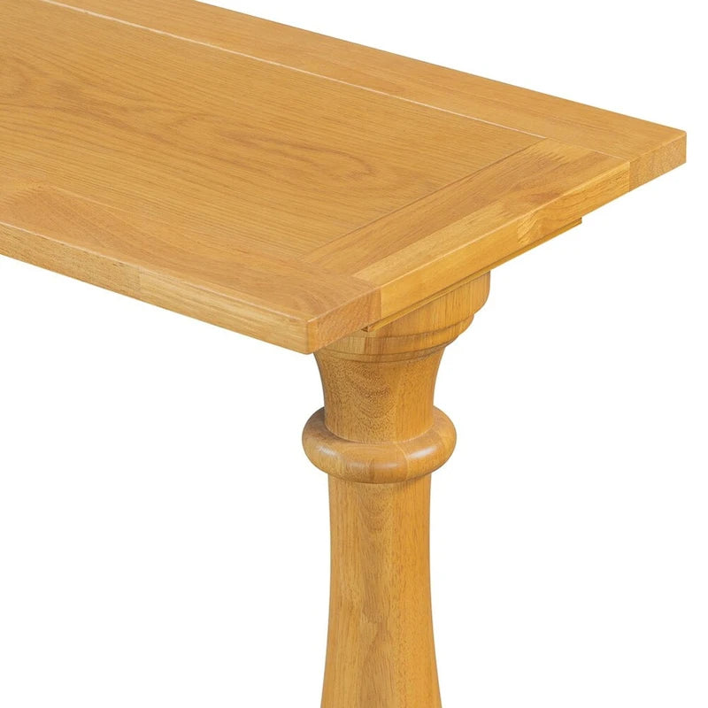 Console de table vintage avec placage de pin et pieds en forme de vase pour salon, bureau, entrée, chambre