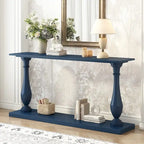 Console de table vintage avec placage de pin et pieds en forme de vase pour salon, bureau, entrée, chambre