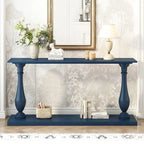 Console de table vintage avec placage de pin et pieds en forme de vase pour salon, bureau, entrée, chambre