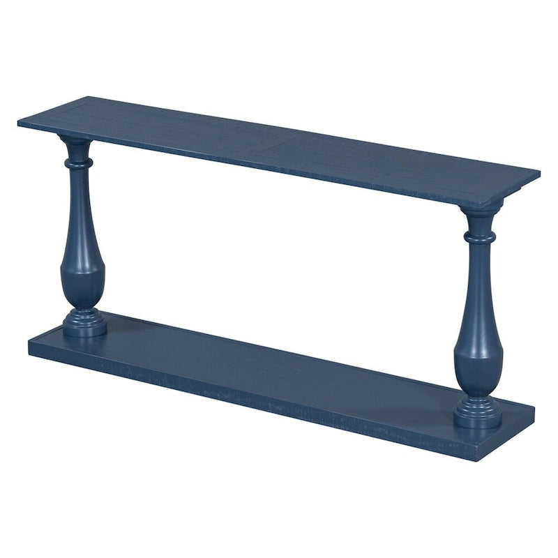 Console de table vintage avec placage de pin et pieds en forme de vase pour salon, bureau, entrée, chambre