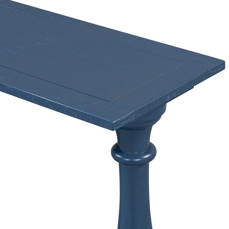 Console de table vintage avec placage de pin et pieds en forme de vase pour salon, bureau, entrée, chambre
