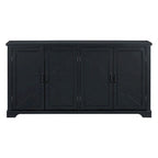 Buffet en bois de style campagnard avec portes et pieds en pin, 4 poignées en métal, pour couloir, entrée, salon, salle à manger