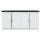 Buffet en bois de style campagnard avec portes et pieds en pin, 4 poignées en métal, pour couloir, entrée, salon, salle à manger