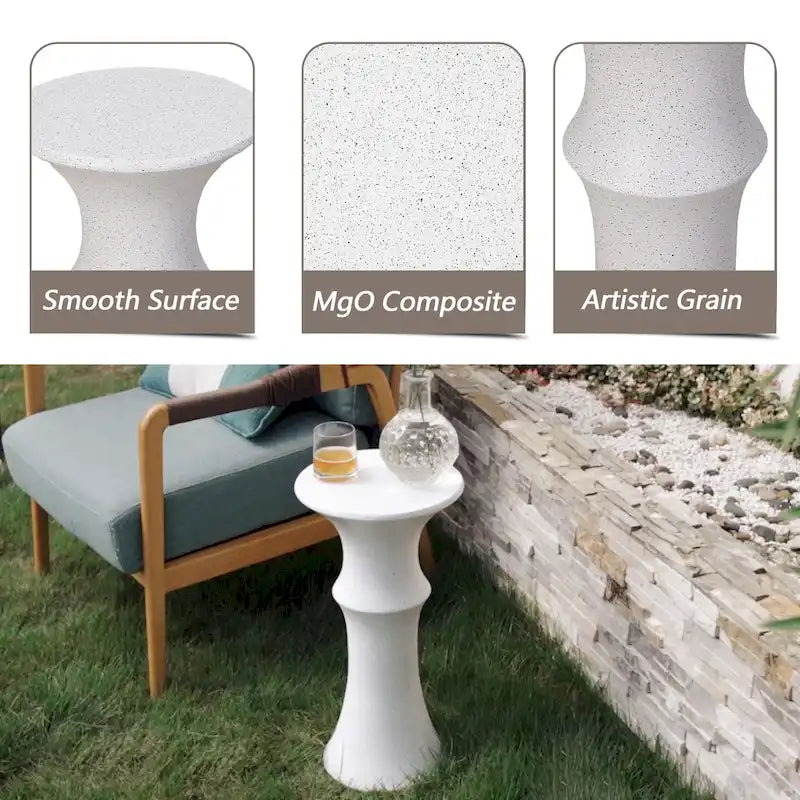 Table d'appoint/de bout ronde avec piédestal pour patio