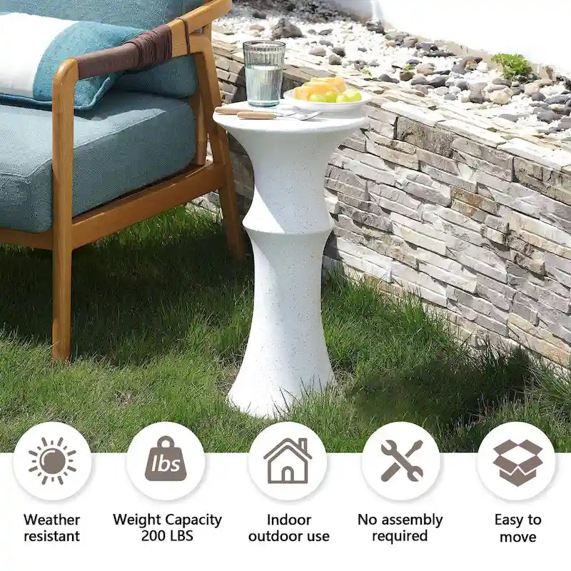 Table d'appoint/de bout ronde avec piédestal pour patio