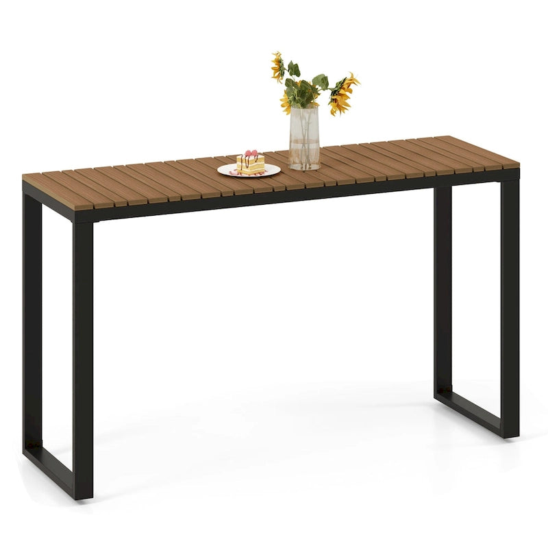 Costway Outdoor Console Table with Metal Frame Foot Pads Buffet Bar - See Details
