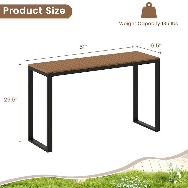 Console de jardin Costway avec pieds en métal, buffet de bar – Voir détails