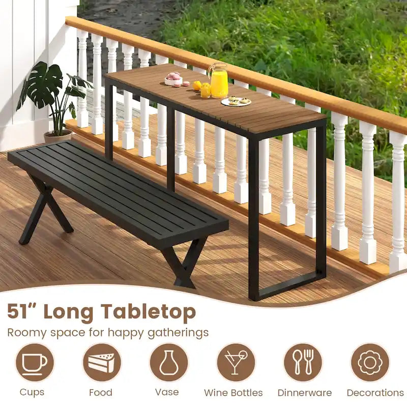 Console de jardin Costway avec pieds en métal, buffet de bar – Voir détails