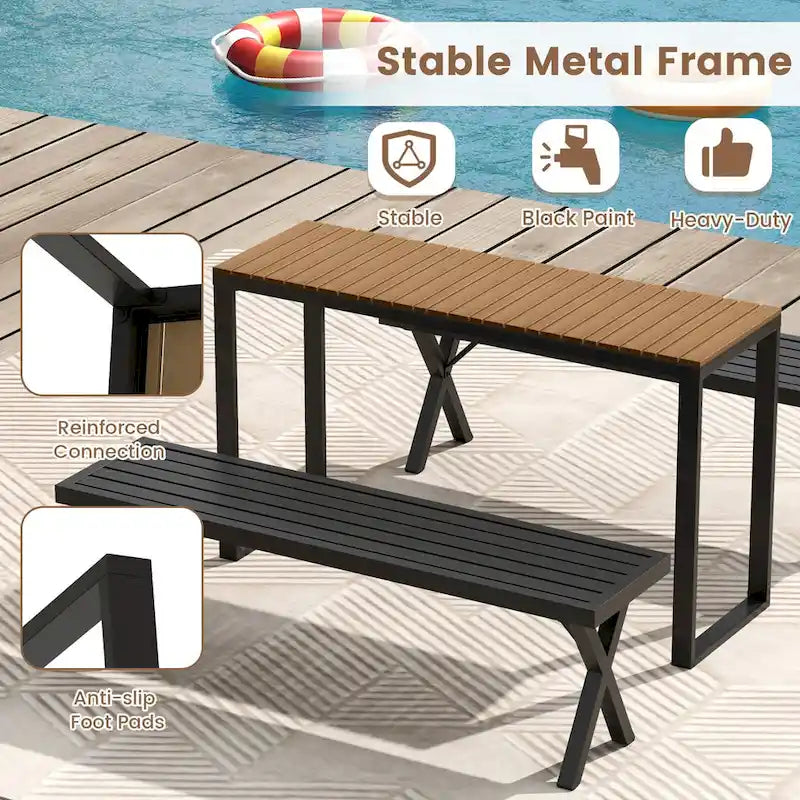 Console de jardin Costway avec pieds en métal, buffet de bar – Voir détails