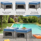 Ensembles de meubles de patio extérieur en osier 12 pièces avec fauteuils à bascule pivotants