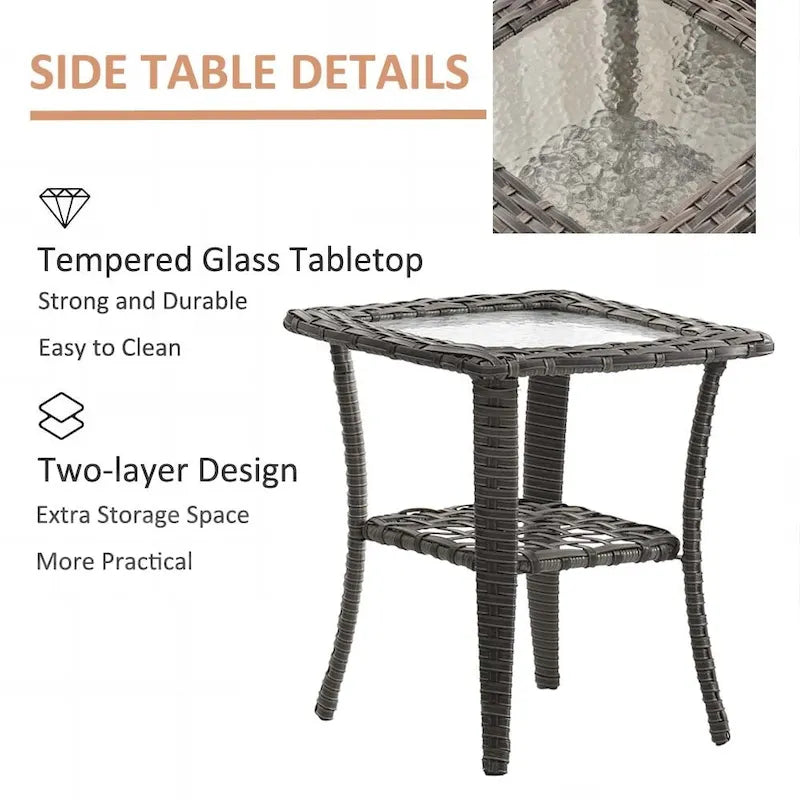 Ensembles de meubles de patio extérieur en osier 12 pièces avec fauteuils à bascule pivotants