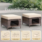 Ensembles de meubles de patio extérieur en osier 12 pièces avec fauteuils à bascule pivotants