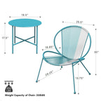 Ensemble de mobilier de patio 3 pièces, ensemble de bistrot de jardin en forme de coquillage