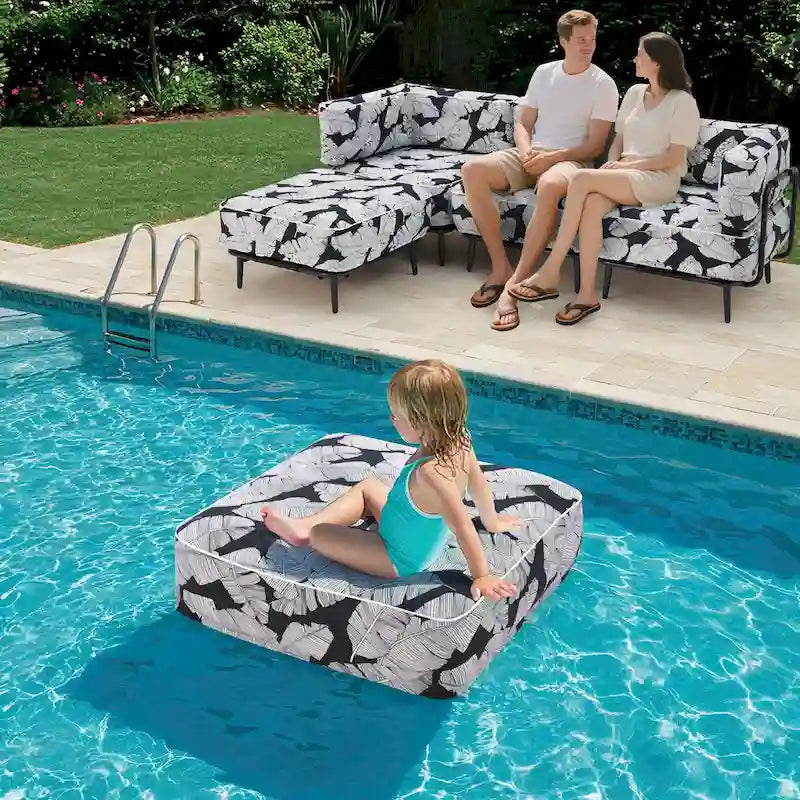 Canapé gonflable – Canapé d'extérieur portable avec cadre en aluminium et tissu Oxford imperméable pour le camping, la terrasse et la plage