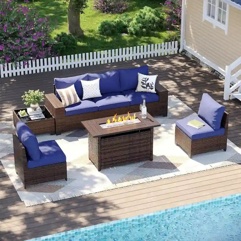 Ensemble de mobilier de jardin, Ensemble de canapé sectionnel d'extérieur