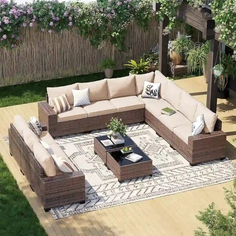 Ensemble de mobilier de jardin, Ensemble de canapé sectionnel d'extérieur