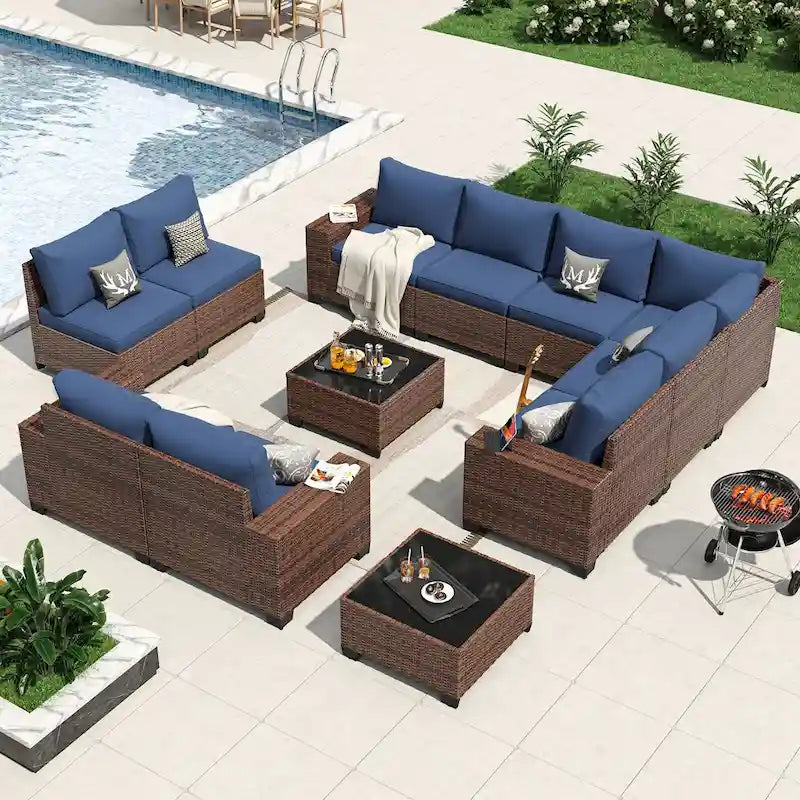 Ensemble de mobilier de jardin, Ensemble de canapé sectionnel d'extérieur