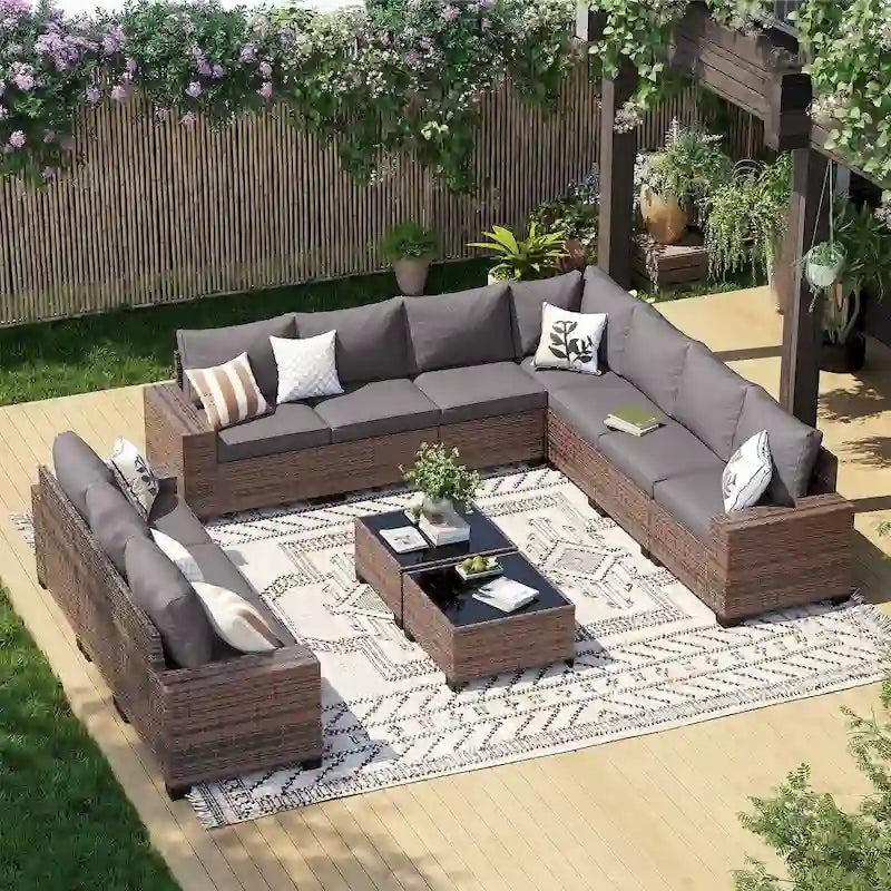 Ensemble de mobilier de jardin, Ensemble de canapé sectionnel d'extérieur