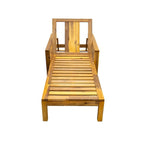 Chaise longue de jardin en bois à dossier réglable, convient aux jardins, terrasses et bords de piscine