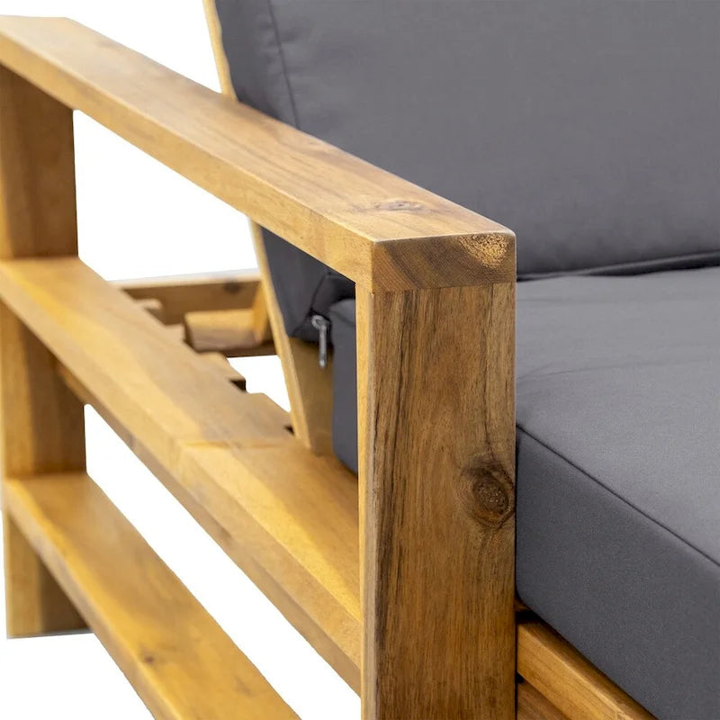 Chaise longue de jardin en bois à dossier réglable, convient aux jardins, terrasses et bords de piscine