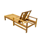 Chaise longue de jardin en bois à dossier réglable, convient aux jardins, terrasses et bords de piscine