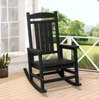 High-Back Oversized Plastic Rocking Chair Stable & Smooth Glide