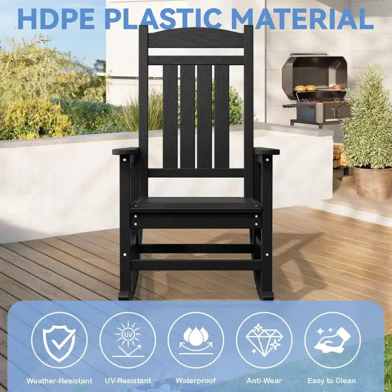 Fauteuil à bascule haut de gamme surdimensionné en plastique, stable et doux