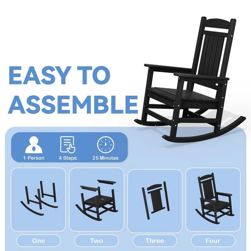 Fauteuil à bascule haut de gamme surdimensionné en plastique, stable et doux