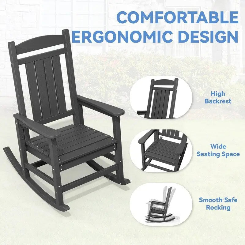 Fauteuil à bascule haut de gamme surdimensionné en plastique, stable et doux