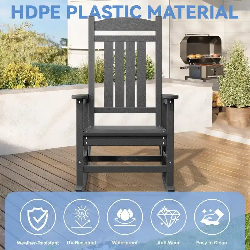 Fauteuil à bascule haut de gamme surdimensionné en plastique, stable et doux