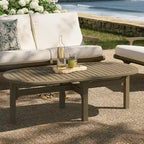 Table basse ovale d'extérieur en teck Saratoga