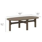 Table basse ovale d'extérieur en teck Saratoga