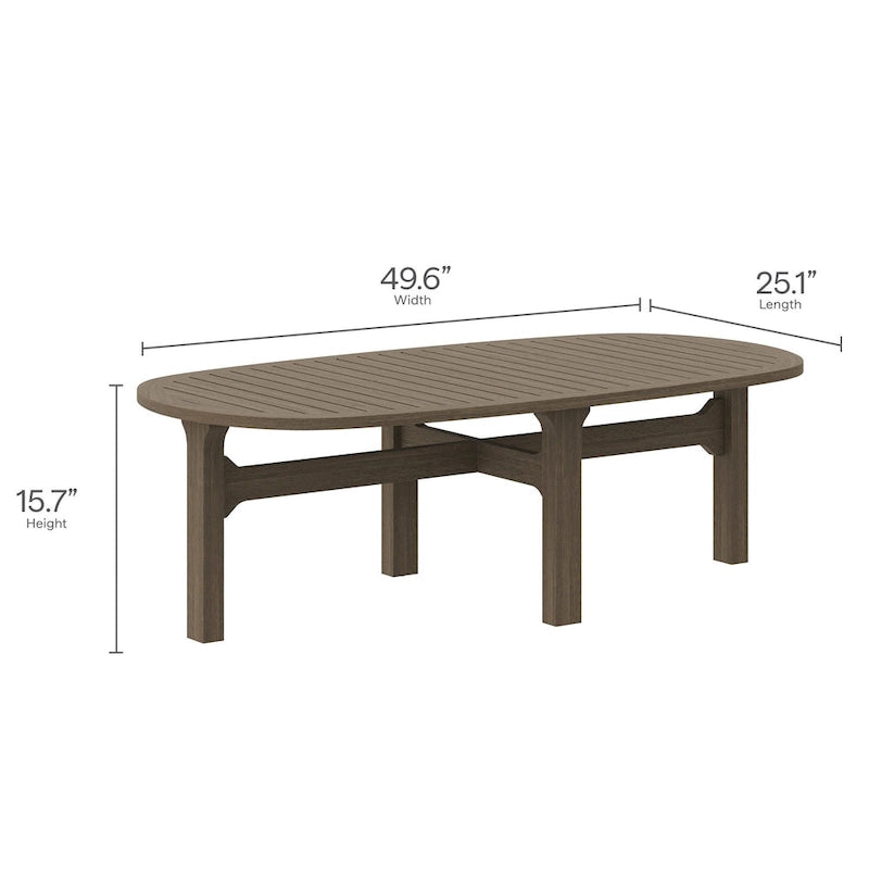 Table basse ovale d'extérieur en teck Saratoga