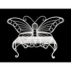 Banc papillon en métal blanc