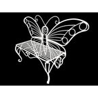 Banc papillon en métal blanc