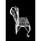 Banc papillon en métal blanc
