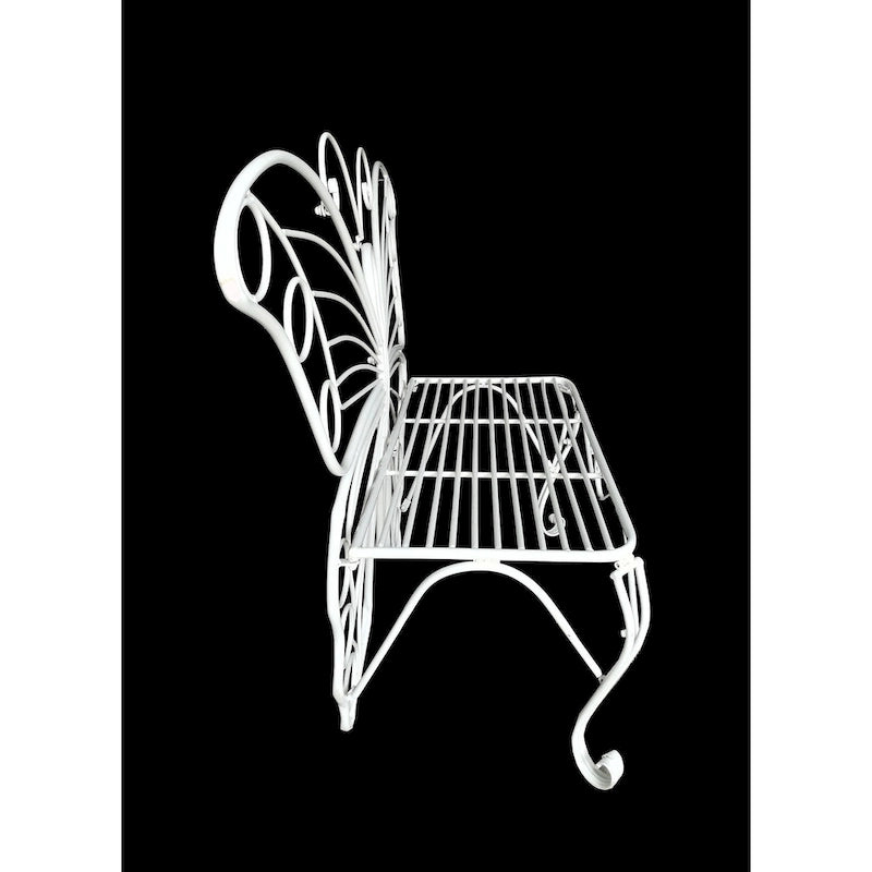 Banc papillon en métal blanc