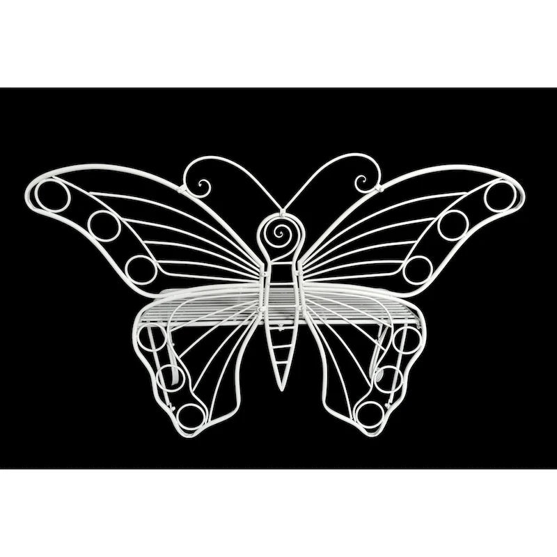 Banc papillon en métal blanc