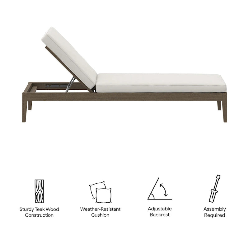 Bain de soleil en teck Northlake pour patio/extérieur