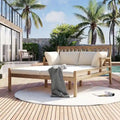 Bain de soleil extérieur en bois, 4 oreillers pour piscine, jardin, cour arrière
