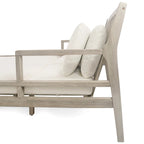 Bain de soleil extérieur en bois, 4 oreillers pour piscine, jardin, cour arrière