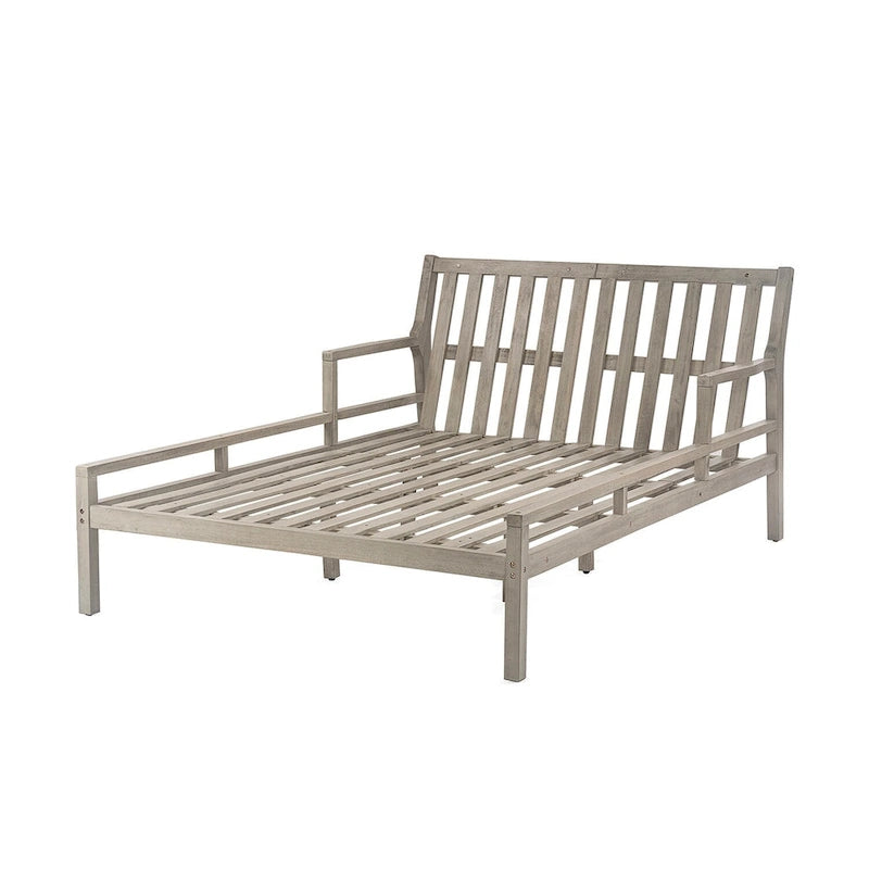 Bain de soleil extérieur en bois, 4 oreillers pour piscine, jardin, cour arrière