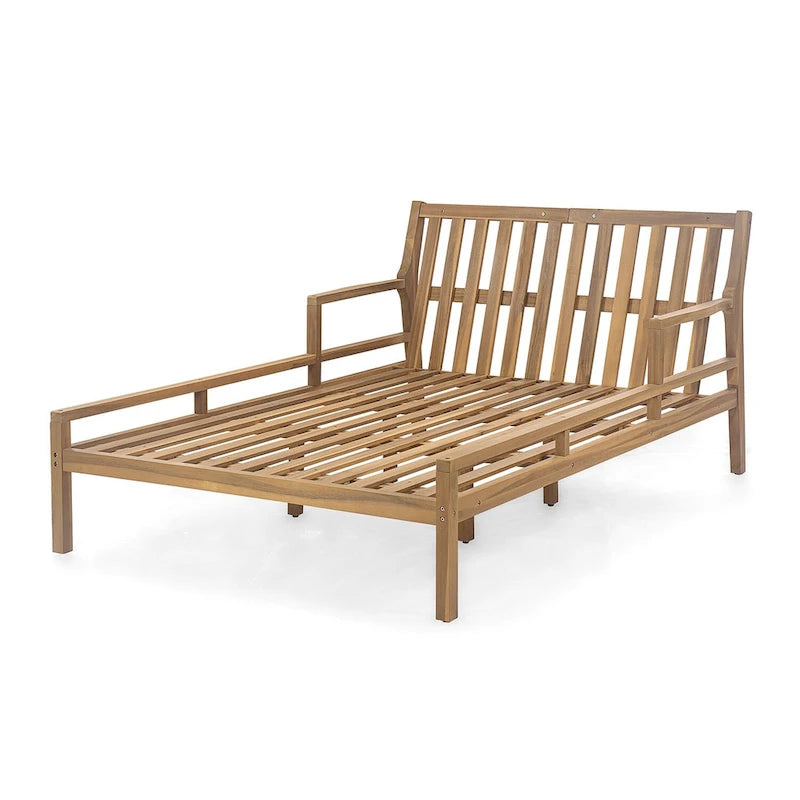 Bain de soleil extérieur en bois, 4 oreillers pour piscine, jardin, cour arrière