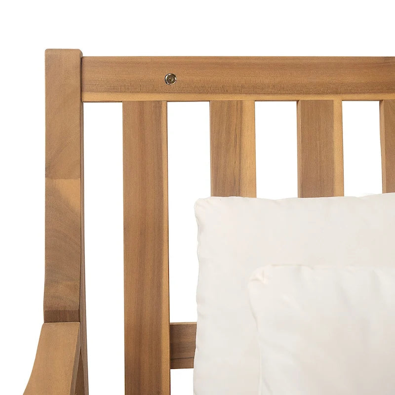 Bain de soleil extérieur en bois, 4 oreillers pour piscine, jardin, cour arrière