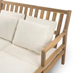Bain de soleil extérieur en bois, 4 oreillers pour piscine, jardin, cour arrière