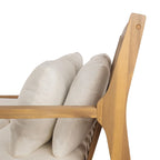 Bain de soleil extérieur en bois, 4 oreillers pour piscine, jardin, cour arrière